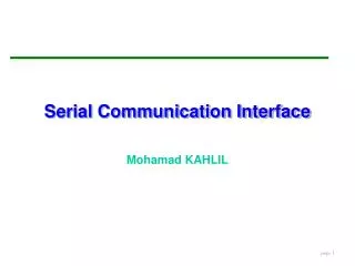 Serial Communication Interface
