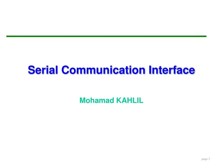 serial communication interface