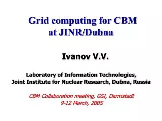 Grid computing for CBM at JINR/Dubna
