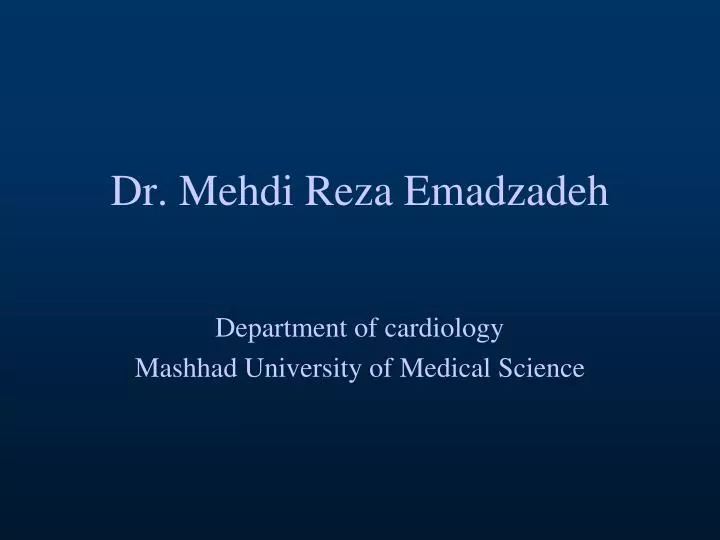 dr mehdi reza emadzadeh