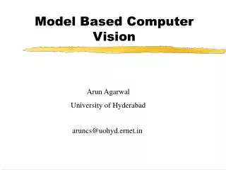 Model Based Computer Vision