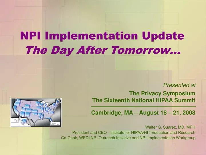 npi implementation update the day after tomorrow