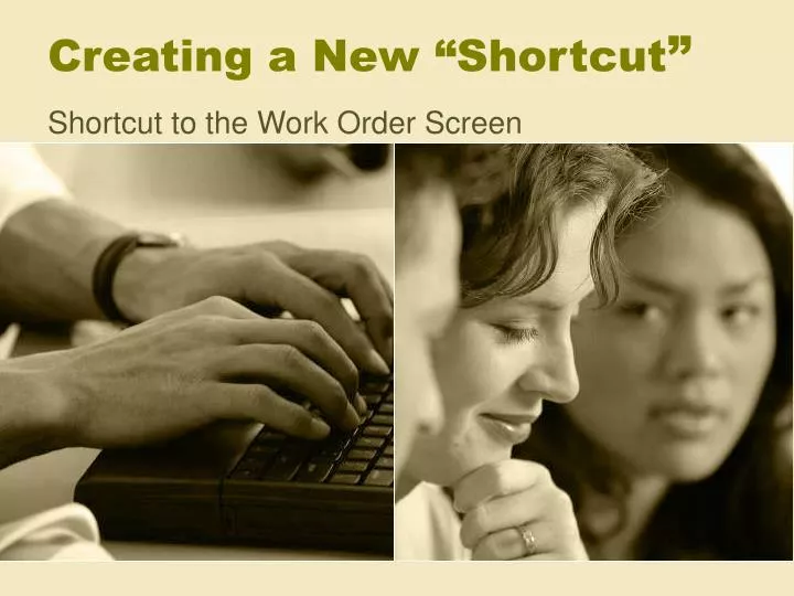 creating a new shortcut