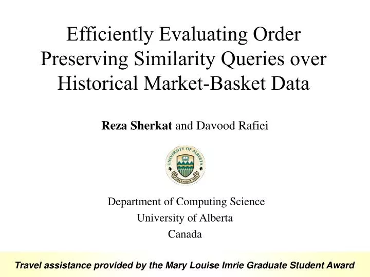 efficiently evaluating order preserving similarity queries over historical market basket data
