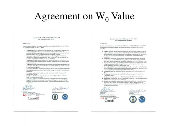 agreement on w 0 value