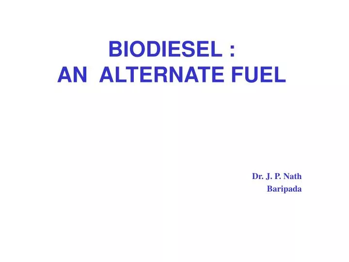 biodiesel an alternate fuel