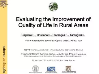 Evaluating the Improvement of Quality of Life in Rural Areas