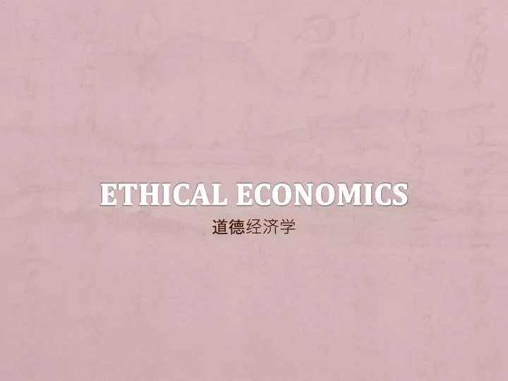 ethical economics