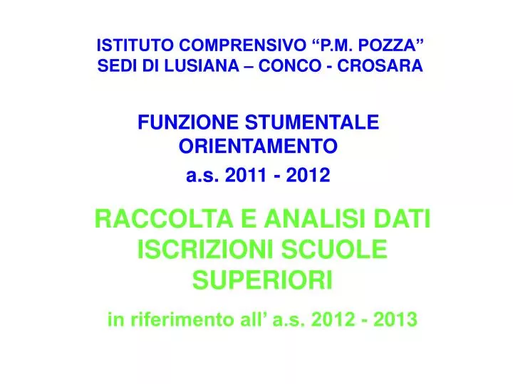 istituto comprensivo p m pozza sedi di lusiana conco crosara