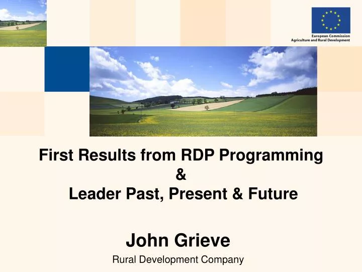 first results from rdp programming leader past present future