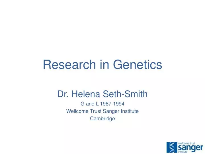 research in genetics