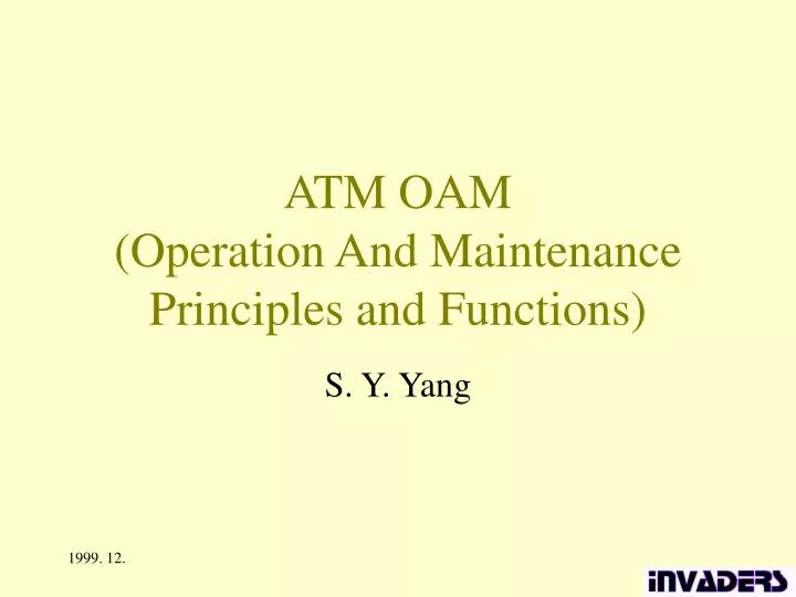 atm oam operation and maintenance principles and functions