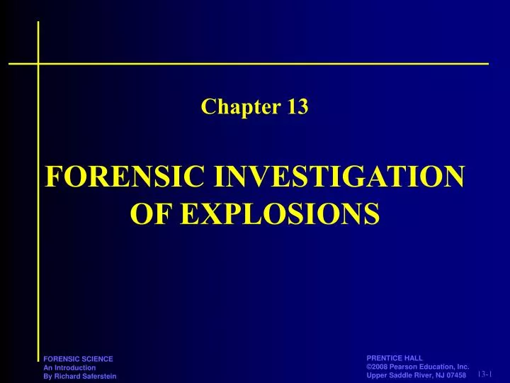 forensic investigation of explosions