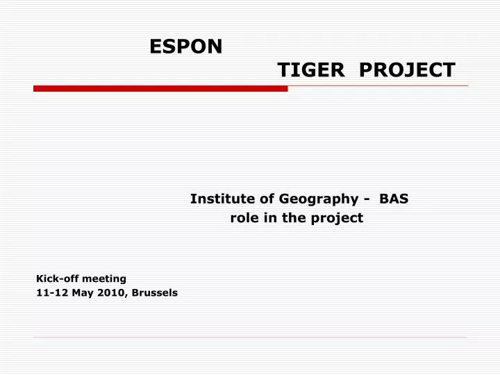 espon tiger project