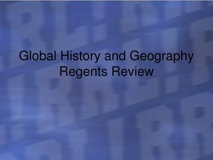 global history and geography regents review