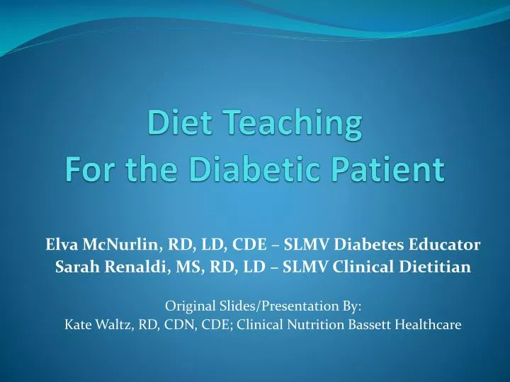 diet teaching for the diabetic patient