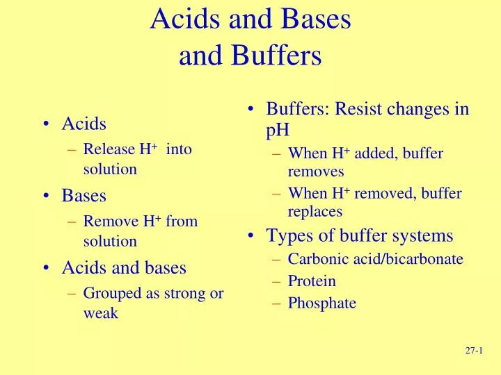 acids and bases and buffers