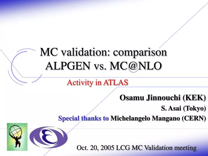 mc validation comparison alpgen vs mc@nlo
