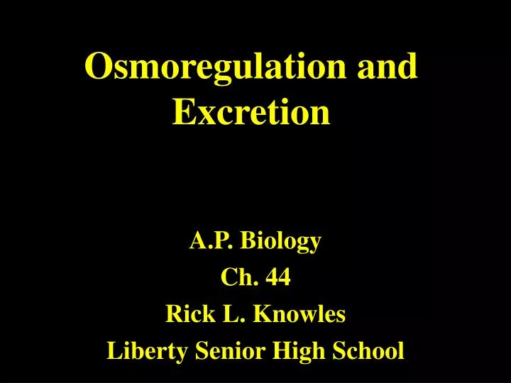 osmoregulation and excretion