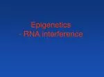 Epigenetics - RNA interference - slide 1