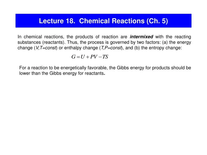 lecture 18 chemical reactions ch 5