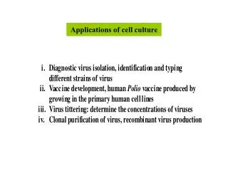 Applications of cell culture
