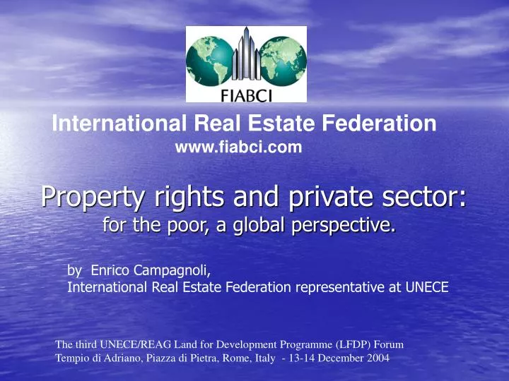 property rights and private sector for the poor a global perspective
