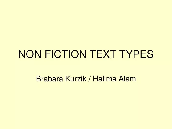 non fiction text types