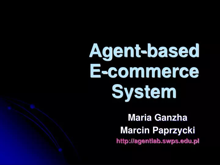agent based e commerce system