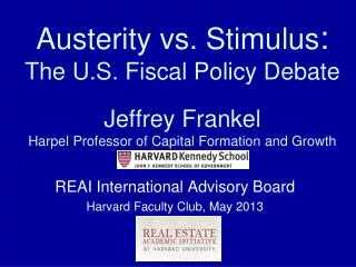 REAI International Advisory Board Harvard Faculty Club, May 2013