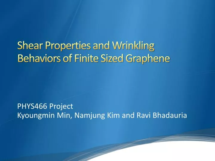 shear properties and wrinkling behaviors of finite sized graphene