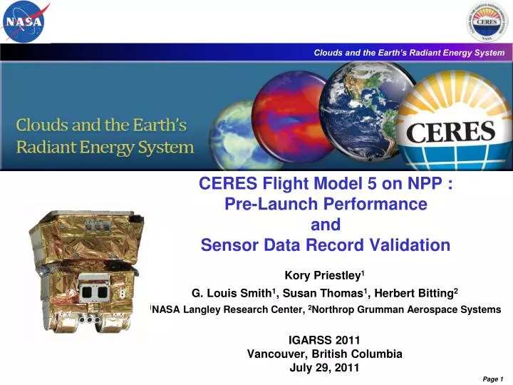 ceres flight model 5 on npp pre launch performance and sensor data record validation