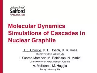 Molecular Dynamics Simulations of Cascades in Nuclear Graphite