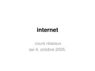 cours r seaux ssi 4 octobre 2005