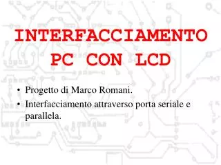 interfacciamento pc con lcd