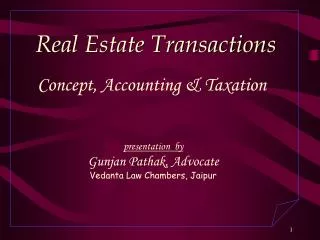 presentation by Gunjan Pathak, Advocate Vedanta Law Chambers, Jaipur