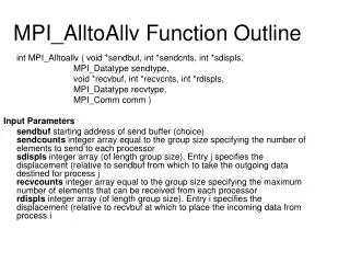 MPI_AlltoAllv Function Outline