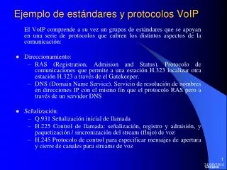 ejemplo de est ndares y protocolos voip
