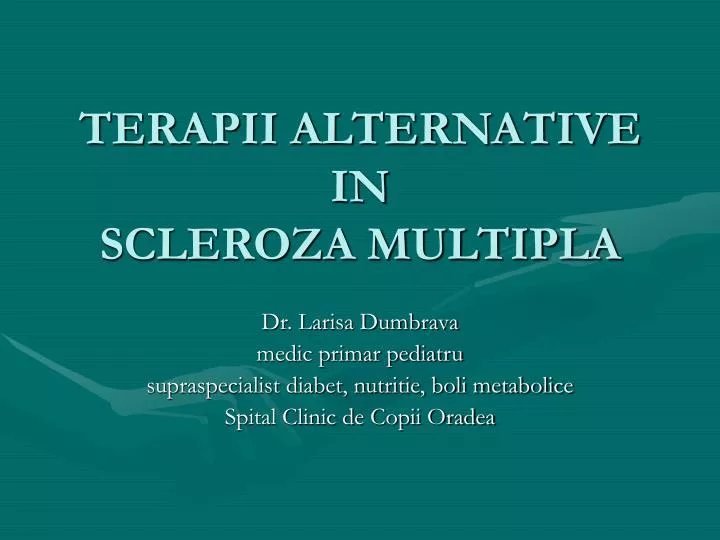 terapii alternative in scleroza multipla