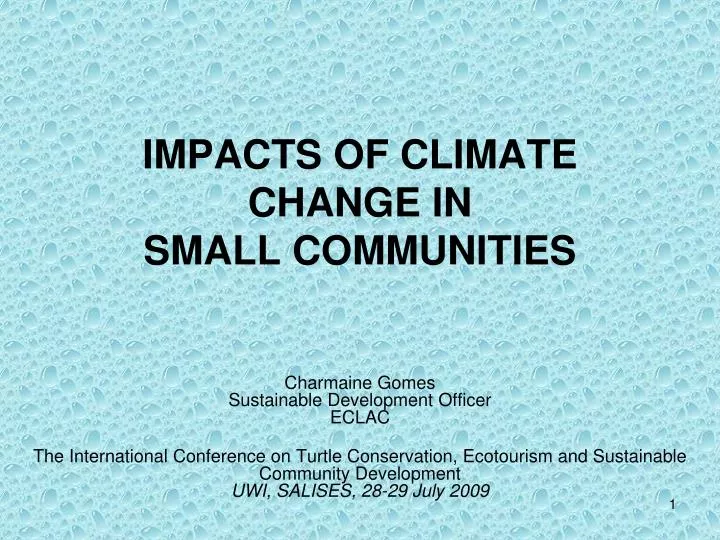impacts of climate change in small communities