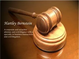 Hartley Bernstein - The Practice Areas of Law