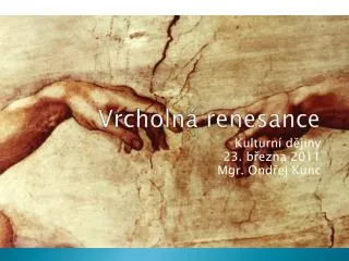 vrcholn renesance