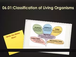 06.01:Classification of Living Organisms
