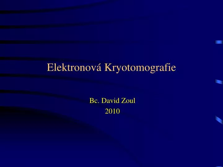elektronov kryotomografie