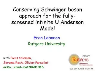 Conserving Schwinger boson approach for the fully-screened infinite U Anderson Model