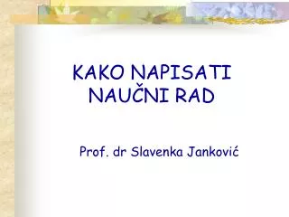 kako napisati nau n i rad