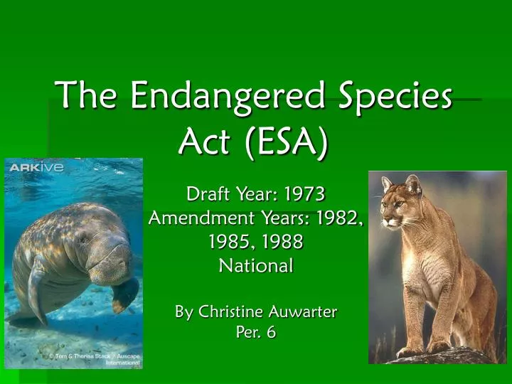 the endangered species act esa