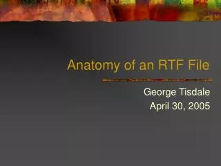 Anatomy of an RTF File