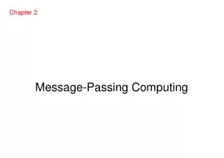 message passing computing