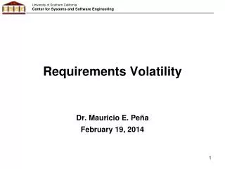 Requirements Volatility